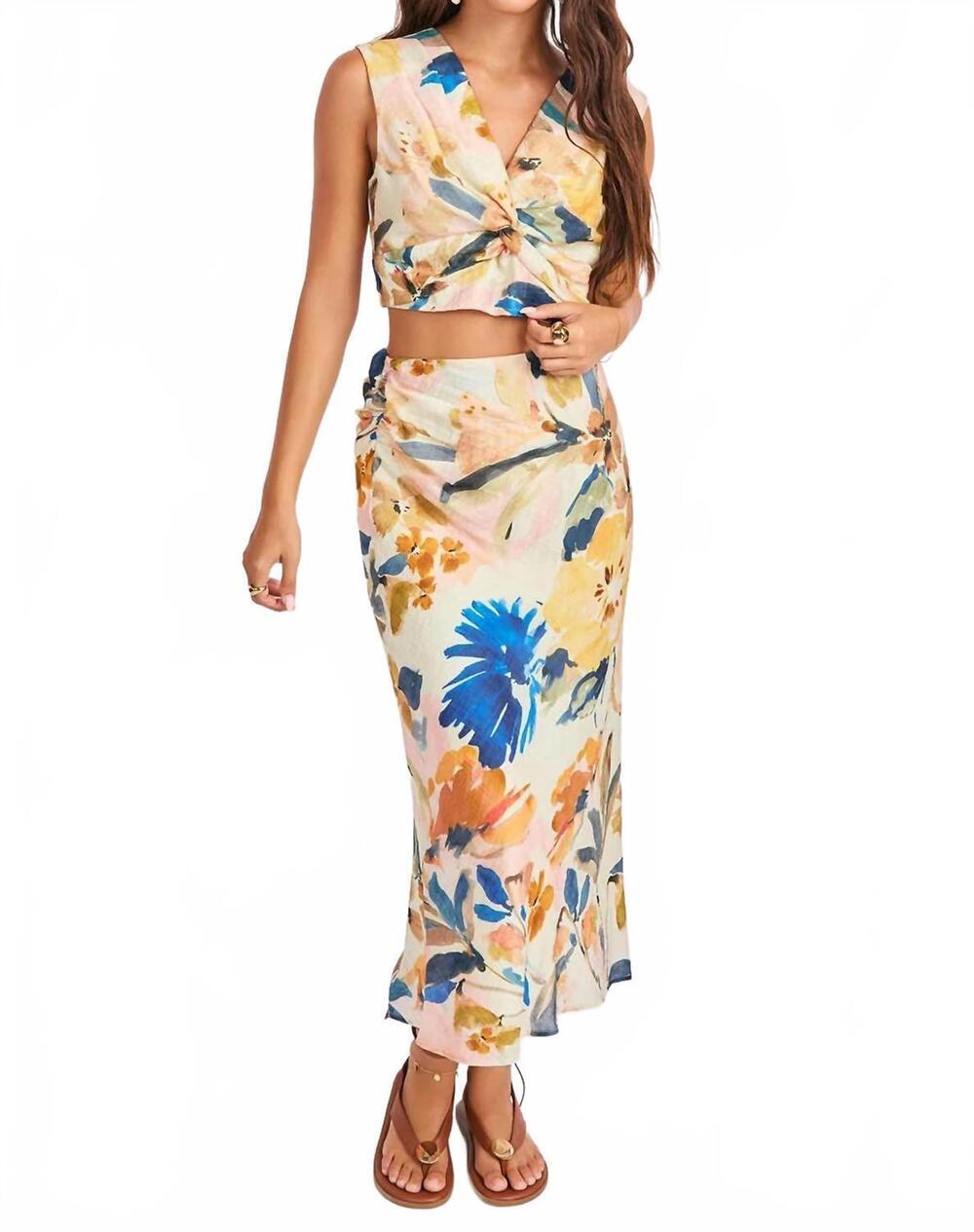 NEW SAGE THE LABEL mangrove crop top in multi